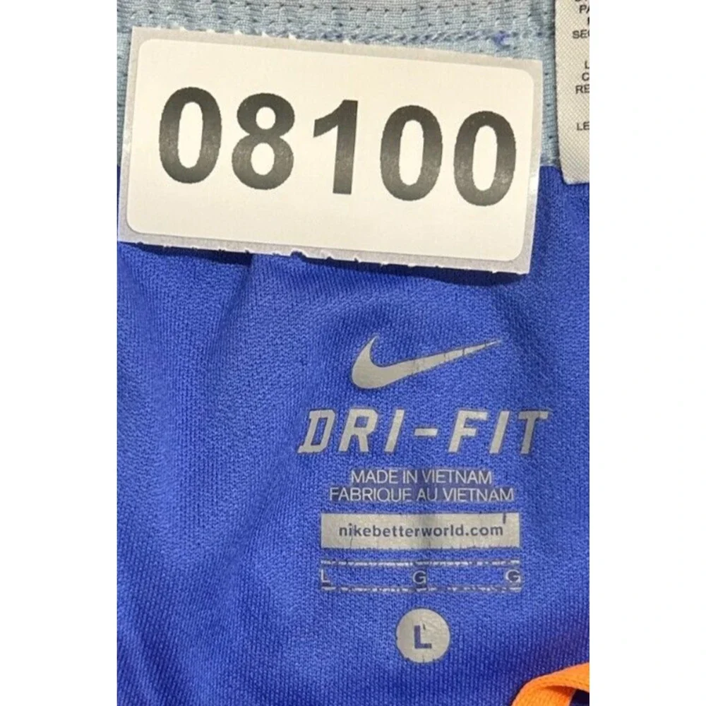 Nike Shorts Womens‎ Large Blue Dri Fit Measures 32X3 Dash Lined Elastic Waist